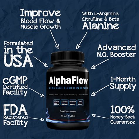 Alphaflow L Arginine L Citrulline And Beta Alanine 1340mg Nitric Oxide No Booster For Muscle