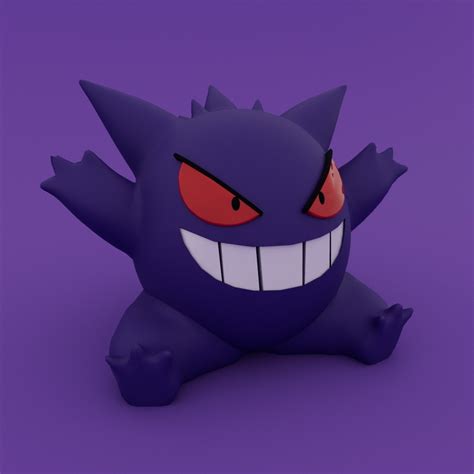 Archivo STL Gengar Pokemon OBJ Modelo Para Descargar Y Imprimir