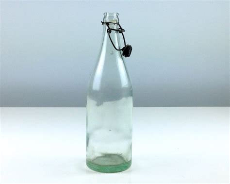 Antique Glass Bottle With Stopper Vintage Water Bottle