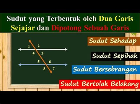 Sudut Yang Terjadi Jika Dua Garis Sejajar Dipotong Oleh Sebuah Garis