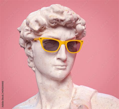 Statue of David by Michelangelo with sunglasses. 3D rendering Stock ...