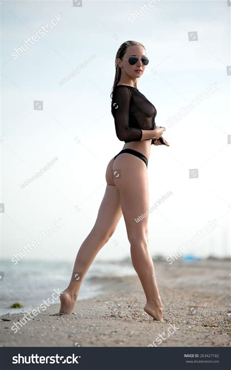 Beautiful Sexy Woman Bikini Posing On Stock Photo 263427182 Shutterstock