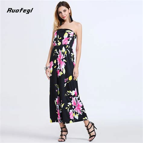 Ruofegl Floral Maxi Dress Print Sexy Women Summer Wrap Dress 2017 Slim