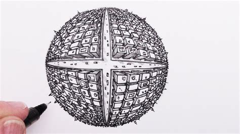 Sphere 5 Point Perspective Grid Printable Template Sphere - Etsy