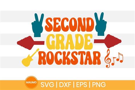 Second Grade Rockstar School Svg Quote Graphic By Maumo Designs