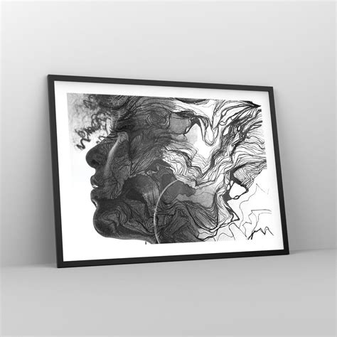 Poster Print X Cm Wall Art Picture Woman Line Art Decor Framed