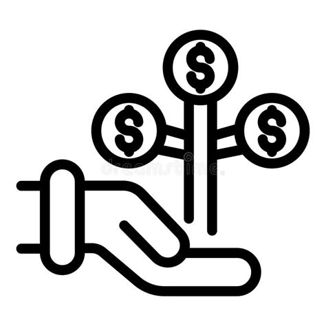 Estilo De Esquema De Icono De Apoyo Financiero Ilustraci N Del Vector