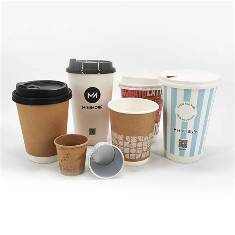 Eco Compostable Ripple Double Single Wall Disposable Hot Coffee Tea Paper Cups Disposable Cup