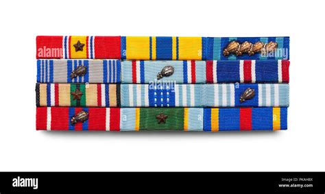 Fabric Uniform Military Ribbons Isolated On White Stock Photo Alamy