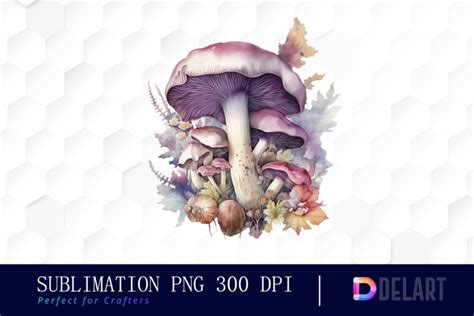 Watercolor Fairy Mushroom Floral , Illustration Clipart