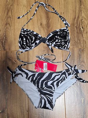 Bikini Gestreift Schwarz Wei Von Kouela Gr L Ebay