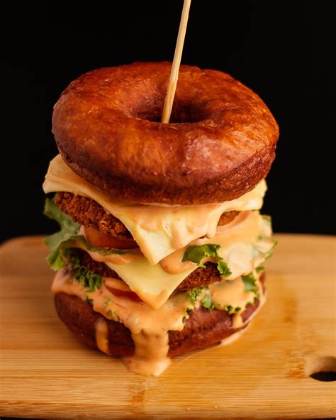 Donut Double Cheese Burger The Yellow Plate