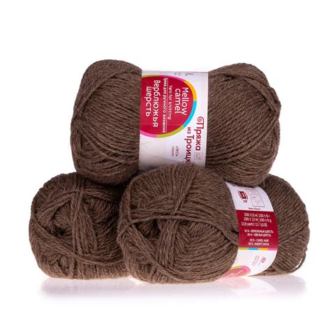 Пряжа для вязания Троицкая Верблюжья шерсть цвет №372 натуральный темно ...