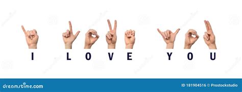 I Love You Finger Spelling In American Sign Language Asl Stock Photo