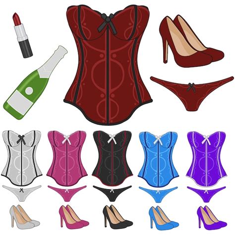 Lingerie Traje Er Tico Doodle Cones Esbo O De Ilustra O Feito M O Vetor Premium