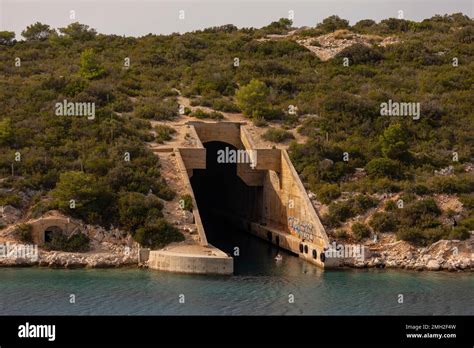 Island Of Vis Croatia Europe Submarine Tunnel In Parja Bay Jastog