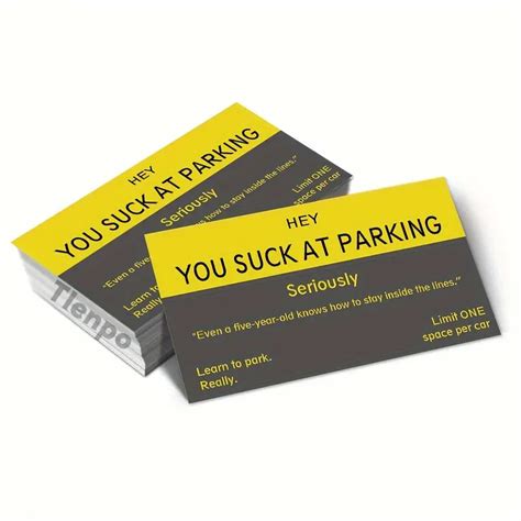 Parking Cards " Park Like " Funny Parking Cards - Temu