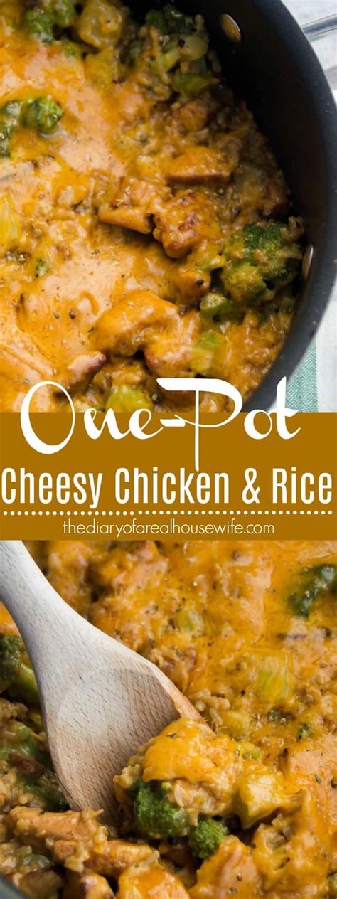 One Pot Cheesy Chicken And Rice The Diary Of A Real Housewife