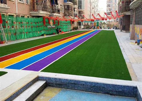 Decoration Colourful Playground Synthetic Turf Artificial Carpet Grass