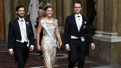 Swedish Royal Family attend an official dinner at Stockholm Palace