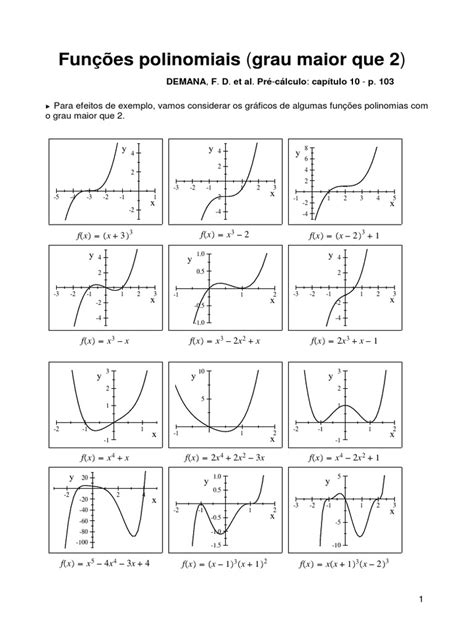 7 Funções Polinomiais Grau Maior Que 2 Pdf Raíz Matemática