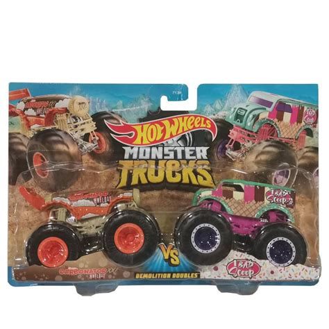 Hot Wheels Monster Trucks Demolition Doubles Carbonator Xxl Hwfloat Vs Bad Scoop Fyj Hdg
