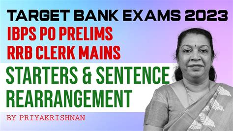 Target Bank Exam English Starters Sentence Rearrangement IBPS