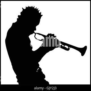 Trumpet player silhouette Stock Vector Image & Art - Alamy