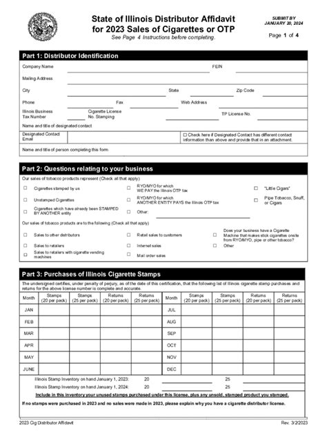 Fillable Online State Of Illinois Tobacco Product Affidavit Fax