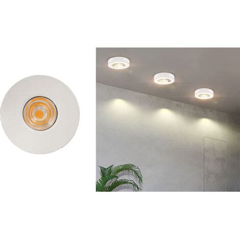 Faretto Led Cob A Incasso 5W Mini Punto Luce Calda 3000k Bordo Bianco 425LM