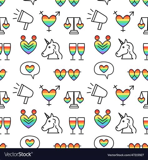 Gay Stolz Nahtlose Muster Lgbt Rechte Hintergrund Vektorbild