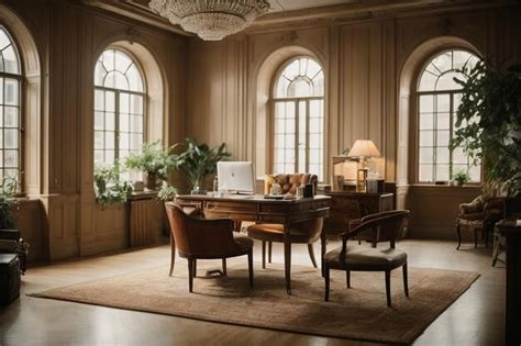 Premium Ai Image Elegant And Cozy Office Space