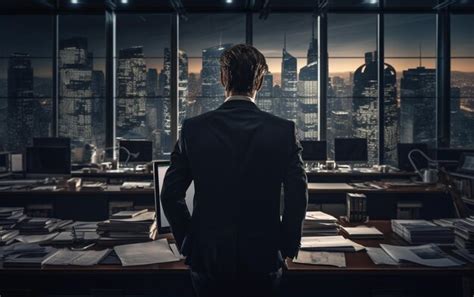 Premium Photo Businessman In A Big Office
