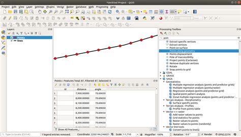 Qgis Generate Points Along A Line Using The Processing Tools North