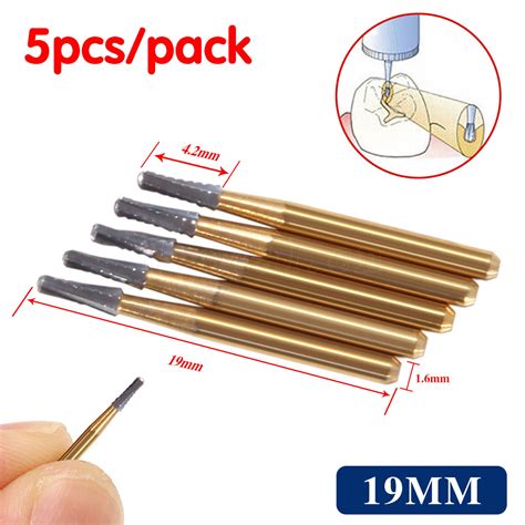 5pcs High Speed Dental Tungsten Steel Crown Metal Cutting Burs FG 1957