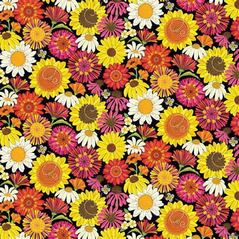 Breezy Blooms By Susan Rooney For Benartex Breezy Blooms Black