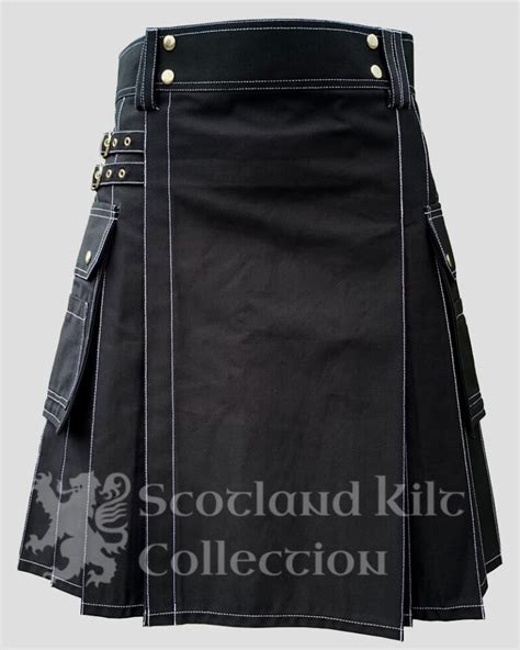 Black Utility Kilt Best Cotton Utility Kilt