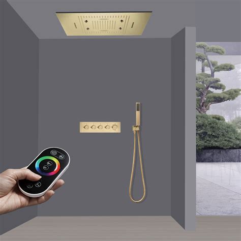 Thermostatic Remote Controlled Brushed Gold Musical Recessed Ceiling