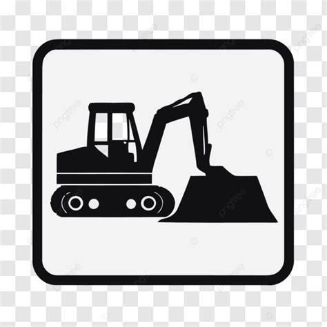 Excavator Sign On White Background Vector A Simplistic Black Icon Of