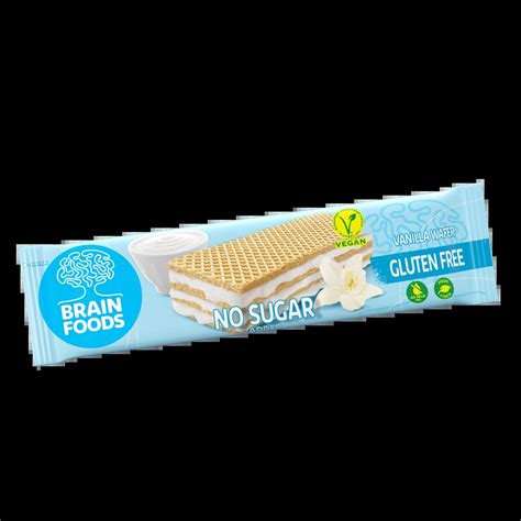 Веган Вафла с Ванилия без добавена захар, 30g, Brain Foods - Zelen.bg