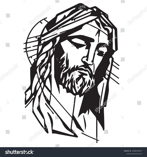 Jesus Christ Vector Illustration Silhouette Svg Stock Vector Royalty