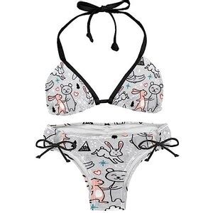 Suojapuku Bikini Da Donna Costume Da Bagno A Due Pezzi Conigli E Orso Amicizia Insiemi Del