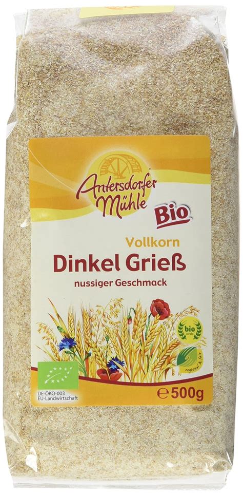 Antersdorfer Mühle Dinkelgrieß Bio 6er Pack 6 x 500 g Amazon de