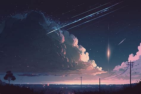 Premium Ai Image A Sky Full Of Stars And A Shooting Star