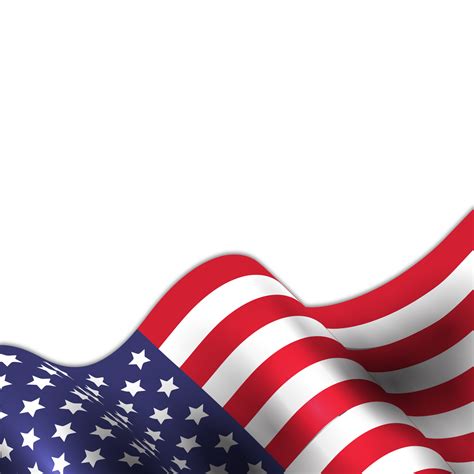 Realistic American Wavy Flag Border Frame 14391332 PNG