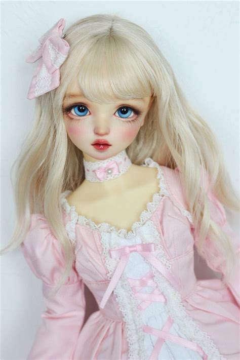 BJD Doll Wig Bjd Wig Blonde Wig Curly Long Hair With Curly Bang Fashion Cute Pretty Bjd