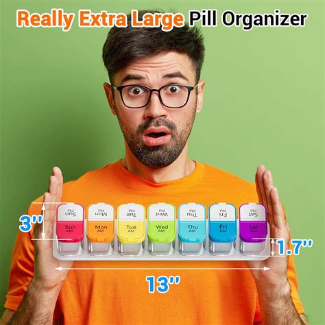 MLWWS Extra Large Pill Organizer 7 Days Smart Pill Box 2 Daily Weekly