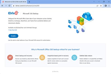 Idrive® Microsoft Office 365 Backup Startup Guide