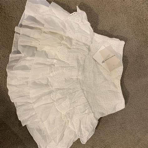 White Ruffled Skirt Size 8 Depop