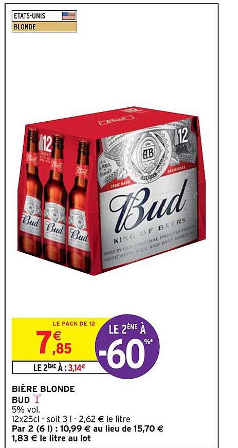 Promo Bi Re Blonde Bud Chez Intermarch Hyper Icatalogue Fr